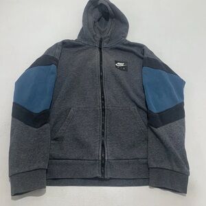 Nike Air grey zip up hoodie sweater full zip top Boys Size XL